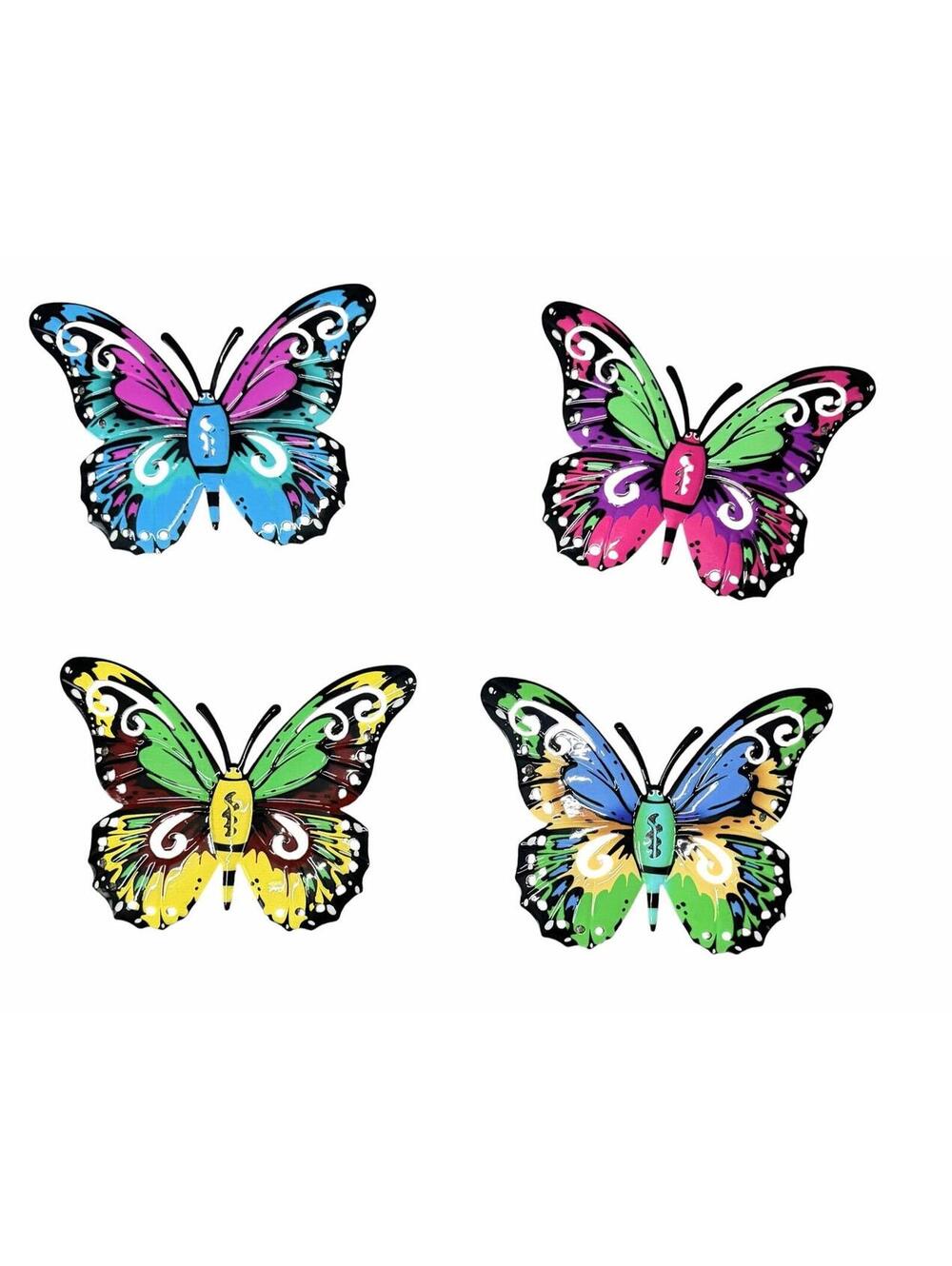 Colorful Decorative Butterfly Wall Art Set of 4